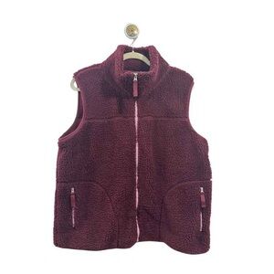 Plush Burgundy Sleeveless Vest